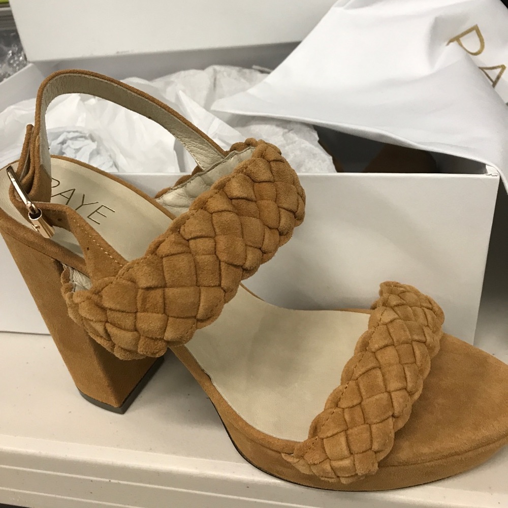 RAYE Haven Whiskey Braided Suede Platform Sandals - Picture 5 of 8